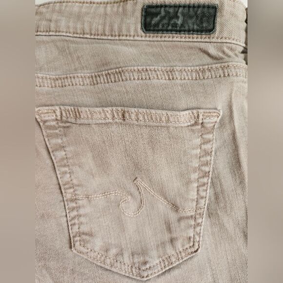 AG Adriano Goldschmied Jeans Womens 28R (30x27.5) Tan Stevie Ankle Slim Soft GUC - Picture 2 of 11